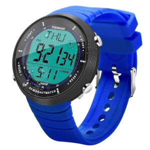 10 ATM Water Resistant Sports Watch for Swimming and Diving, with Functions of Stopwatch, Countdown, Dual Time, Alarm Clock, 12 and 24 Hour Format Switchable