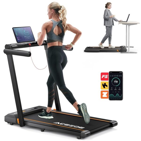 2 in 1 Foldable Treadmill for Home, Under Desk Treadmill with 12 HIIT Modes, Workout APPs and Touch Screen, 2.5HP Walking Treadmill for Home Office, 265lbs Capacity,...