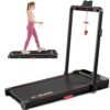 2 in 1 Treadmill, Walking Pad, 2.5HP Folding Treadmill with Remote Control LED Display, Portable Treadmill for Home/Office with 265lbs Weight Capacity