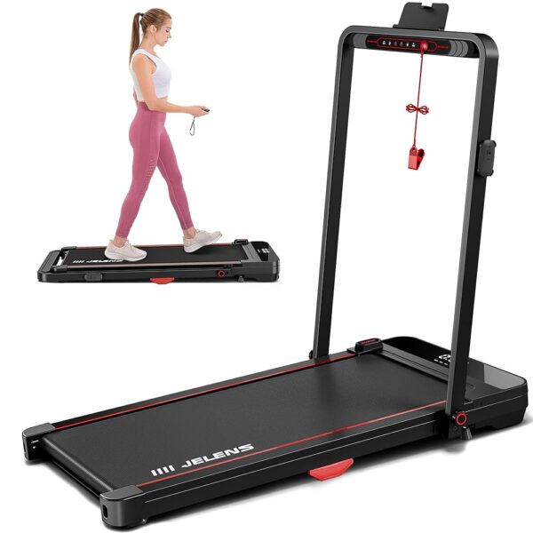 2 in 1 Treadmill, Walking Pad, 2.5HP Folding Treadmill with Remote Control LED Display, Portable Treadmill for Home/Office with 265lbs Weight Capacity