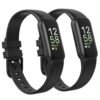 2 Pack Waterproof Bands Compatible with Fitbit inspire 3 Bands for Women Men, Classic Soft Sports Replacement Wristbands for Women Men