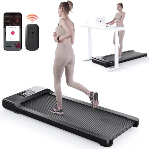 2024 Upgraded Walking Pad Treadmill, Smart Walking Pads, 2.5HP Quiet Under Desk Treadmill for Home Office Use, Remote Control & App-Enabled, No Assembly Required, 300lbs Weight...
