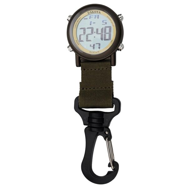 28821 Dakota Digital Clip, Clip Watch, Alarm, Stopwatch, Timer and Dual Time Watch, Outdoor Gifts for Men and Women, Use for Fishing Hunting, and More