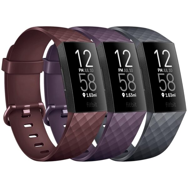 3 Pack Sport Bands Compatible with Fitbit Charge 4 Bands Women Men, Soft Silicone Adjustable Replacement Straps Wristbands for Fitbit Charge 4 / Fitbit Charge 3 / Charge 4...