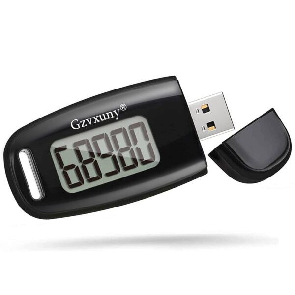3D Pedometer Clip On, Simple Walking Step Counter with Backlight, USB Rechargeable Accurate Step Counter, Daily Target Monitor, Exercise Time