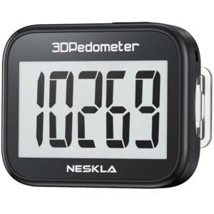 3D Pedometer for Walking, Simple Step Counter for Walking with Large Digital Display, Step Tracker with Removable Clip Lanyard, Accurately Track Steps for Men Women Kids Adults...