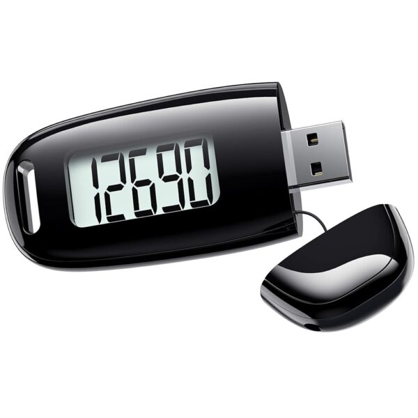 3D Pedometer for Walking, Simple Walking Step Counter with Removable Clip and Strap, USB Rechargeable Step Tracker with Backlight, Accurate Step Counter for Men Women Kids Seniors