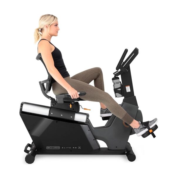 3G Cardio Elite RB X Recumbent Exercise Bike - FreeSync FTMS Bluetooth Smart App Connectivity - Compact 49" (L) - Oversized Soft 4-Way Adj. Seat - 350 lb Cap. - Low Step-Thru...