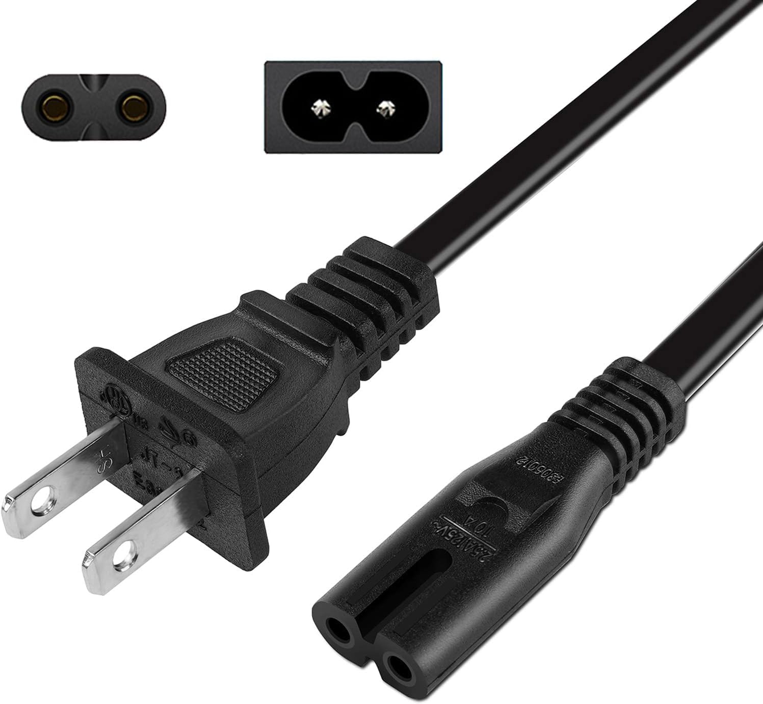 6ft Non-Polarized 2-Prong Power Cord (NEMA 1-15P to IEC C7) - Compatible with Under Desk Elliptical Bike, Exercise Elliptical, Recumbent Upright Trainer 6ft Non-Polarized 2-Prong Power Cord (NEMA 1-15P to IEC C7) - Compatible with Under Desk Elliptical Bike, Exercise Elliptical, Recumbent Upright Trainer