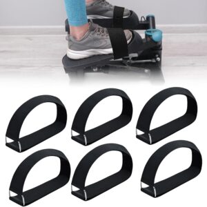 6pcs Adjustable Pedal Straps for Ellipse Leg Exerciser Machine, Velcro Feet Pedal Strap Under the Desk Leg Training Exerciser Fitness Strap Home Office Sports Accessories for...