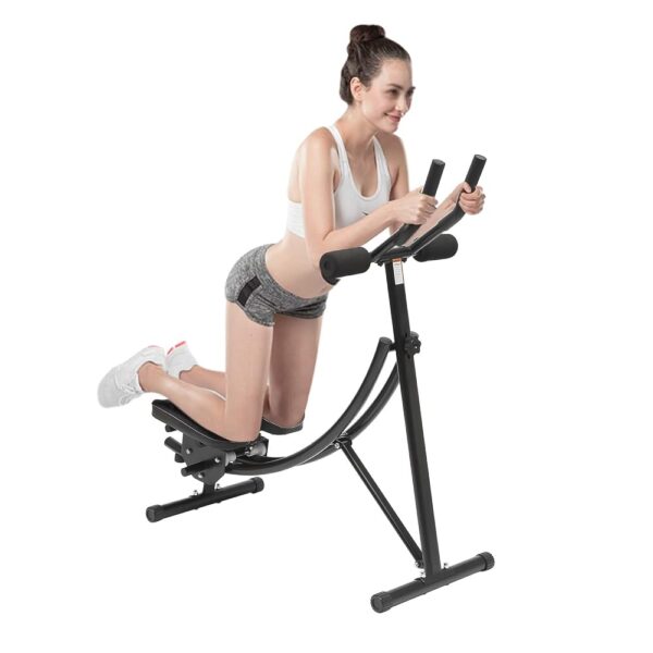 Abdominal Workout Equipment Adjustable Abdominal Machine with LED Display Monitor Foldable Fitness Gear, Abdominal Whole Body Workout Machine for Home, Companies, Gyms (Black)