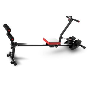 Adjustable Rowing Machine with 12 Resistance Modes and LCD Display, Foldable, Weight Capacity 265LBS, Suitable for Home Exercise