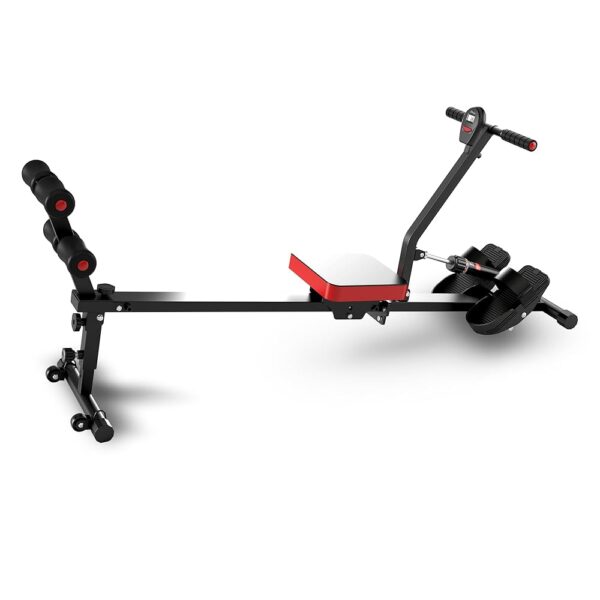 Adjustable Rowing Machine with 12 Resistance Modes and LCD Display, Foldable, Weight Capacity 265LBS, Suitable for Home Exercise