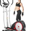 ANCHEER Elliptical Exercise Machine, Elliptical Machines for Home Gym with Pulse Rate Grips and LCD Monitor, 8 Resistance Levels Smooth Quiet Driven for Home Office, Max 350Lbs