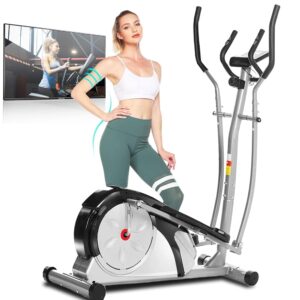 ANCHEER Elliptical Training Machine, Elliptical Machines for Home Use with 8 Level Magnetic Resistance, Pulse Rate Grips, LCD Monitor, Smooth Quiet Driven Cardio Cross Trainer,...