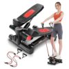 ANCHEER Steppers for Exercise at Home, Stepper with Resistance Bands, Hydraulic Mini Stepper with LCD Monitor, Full Body Cardio