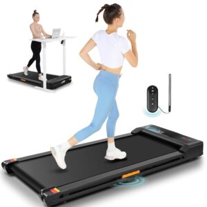 ANCHEER Under Desk Treadmill, 300LBS Capacity Compact Treadmills for Home/Office, 2.5HP Portable Walking Pad Treadmill with Remote Control Walking Jogging Running Exercise Machine