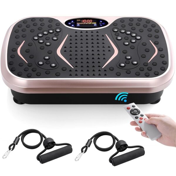 Arlopu 3D Vibration Plate Exercise Machine, Fitness Platform for Lymphatic Drainage, Fitness Platform w/Loop Bands, Whole Body Workout Shake Board for Weight Loss, Fitness and...