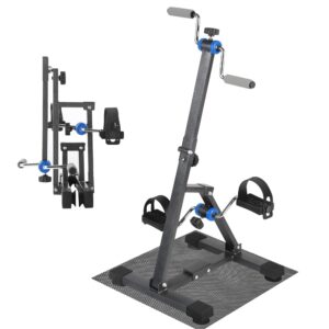 Arm and Leg Pedal Exerciser for Senior - Full Folding Pedal Exerciser for Seniors, Adjustable Resistance, Bike Pedal Exerciser While Sitting Physical Therapy, with Anti-Slip &...