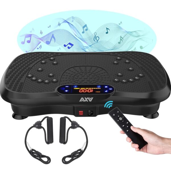AXV Vibration Plate Fitness Platform Exercise Machine Vibrating Shaking Full Body Shaker Workout Power Waver Vibrate Stand Shake Board Sport Gym for Weight Loss Fat Burner for...