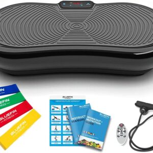 Bluefin Fitness Ultra Slim and Premium 3D Power Vibration Plate - Innovational Vibro Shaper 5 Programs + 180 Levels - Noiseless Home Fitness Bluetooth Speakers Easy Storage...