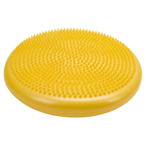 CanDo Inflatable Balance Disc for Balance Training, Proprioception, Strengthening Lower Extremities, Posture, Back Pain, Stress Relief, Restlessness and Anxiety. Yellow, 14”...
