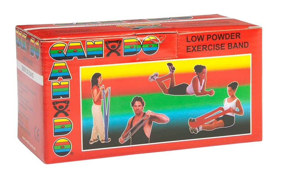 Cando Low Powder Exercise Band 6 Yard Roll, Red -Light Cando Low Powder Exercise Band 6 Yard Roll, Red -Light