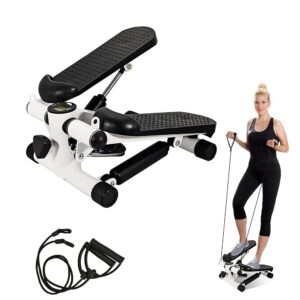 CAONE Stepper Fitness Equipment with LCD, Mini Stepper,Machine with Resistance Bands & Calories Count,Steppers for Exercise&Resistance bandfor Home Workout, Legs Arm Full Body...