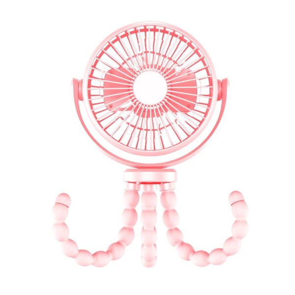 Clip on Fan for Exercise Bike/Treadmill, 360 Degree Rotatable Rechargeable Battery Operated Portable Fan for Treadmill Stationary Bike Exercise Machine（Pink）