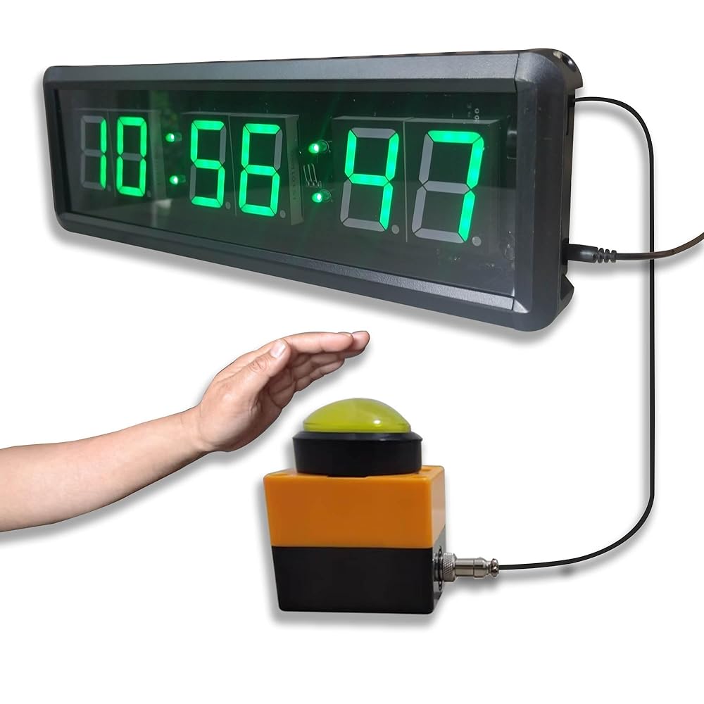 Countdown Timer Clock, Large Stopwatch with Tap Button, Support Count Up & Real Time Function, Ideal for Indoor Games & Sports, Wall Mount/Tabletop, 13.4x3.7in. Countdown Timer Clock, Large Stopwatch with Tap Button, Support Count Up & Real Time Function, Ideal for Indoor Games & Sports, Wall Mount/Tabletop, 13.4x3.7in.