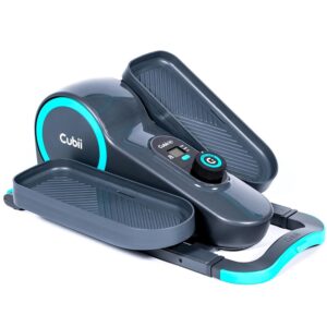 Cubii GO - Under Desk Elliptical Bike Pedal Exerciser, with LCD Fitness Tracker Screen, Adjustable Resistance, Work from Home Fitness, Built-in Wheels and Portable Expanding Handle