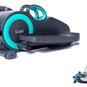 Cubii Total Body - Under Desk Seated Elliptical Pedal Exerciser with Built in Upper Body Resistance Bands, 12 Levels of Resistance, LCD Display, Whisper Quiet with Bluetooth -...