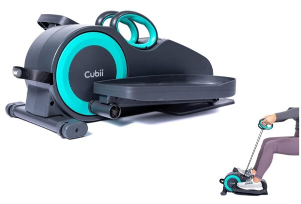 Cubii Total Body - Under Desk Seated Elliptical Pedal Exerciser with Built in Upper Body Resistance Bands, 12 Levels of Resistance, LCD Display, Whisper Quiet with Bluetooth -...