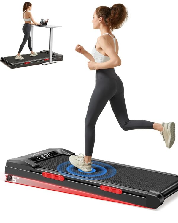 CURSOR FITNESS Walking Pad Treadmill with Incline, Under Desk Treadmill with Triple Shock-Absorbing System, 2.5HP Quiet Brushless