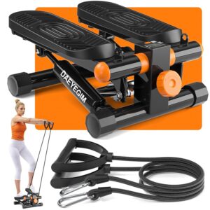 DAEYEGIM Steppers for Exercise, Stair Stepper with Resistance Bands, Mini Stepper with 300LBS Loading Capacity, Hydraulic Fitness Stepper with LCD Monitor