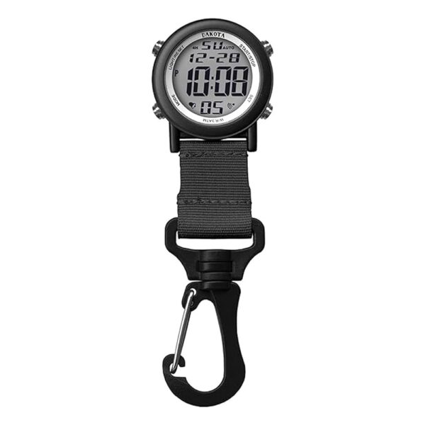 Dakota Digital Clip, Clip Watch, Alarm, Stopwatch, Timer and Dual Time Watch, Outdoor Gifts for Men and Women,Tactical Digital Watch, Clip On Watch