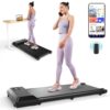 DeerRun Walking Pad 2 in 1 Under Desk Treadmill, 2.5HP Low Noise Walking Pad Running Jogging Machine with Remote Control for Home Office, Lightweight Portable Desk Treadmill...