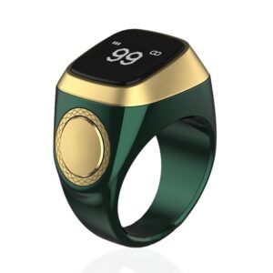 Digital Pedometer Ring, USB Rechargeable Step Counter Portable Walking Running Pedometer 0.49in LCD Screen Step Counting Ring, BT5.1 APP Support 18mm