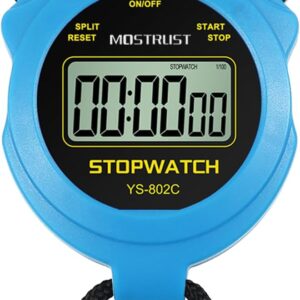Digital Simple Stopwatch, Single Lap Basic Stopwatch, No Bells, No Clock, No Alarm, Silent, ON/Off for Coaches