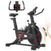 DlandHome Exercise Bike, Magnetic Stationary Bike with iPad Mount & Comfortable Seat Cushion, Indoor Cycling Bike for Home Cardio with 400lbs Weight Capacity