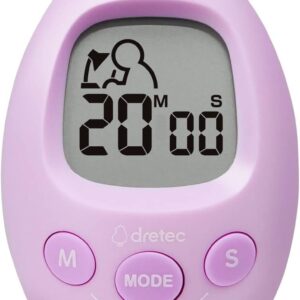 dretec Interval Timer Stopwatch | Count-Down & Count-up | Notification with Sound/Light | Multifunctional Timer for Working/Studying/Exercising | Purple