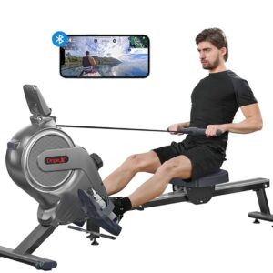 Dripex Rowing Machines for Home, Rowing Machine Max 350LBS, Magnetic Rower with 16 Levels of Workout Resistance, Durable Slide Rail, Bluetooth App Supported, LCD Monitor, Row...