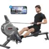 Dripex Rowing Machines for Home, Rowing Machine Max 350LBS, Magnetic Rower with 16 Levels of Workout Resistance, Durable Slide Rail, Bluetooth App Supported, LCD Monitor, Row...