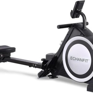 ECHANFIT Magnetic Rowing Machine for Home use，Foldable Rower Whit 350 LB Weight Capacity 16 Levels，Rower Machine Whit Adjustable Resistance LCD Monitor and Tablet Holder
