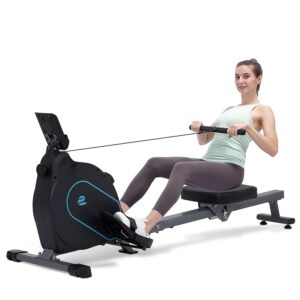 ECHANFIT Rowing Machine for Home Use - Rower with 16 Levels Adjustable Resistance, Ergonomic Seat, Tablet Holder, LCD Monitor and 350 LB Weight Capacity