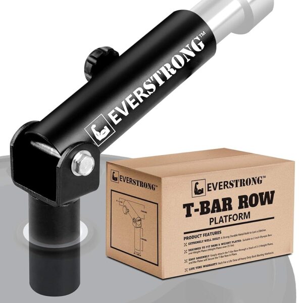 EVERSTRONG Elite Heavy Duty T-Bar Row Olympic Bars - Landmine Attachment for Barbell Workouts - Robust Steel Base for Home and Gym Fitness - Designed for 2-inch Olympic Barbell