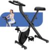 Exercise Bike 3 in 1 Foldable Fitness Bike 16 Level Indoor Stationary Bike with Pulse Sensor and LCD Monitor Magnetic X-Bike for Home & office Workout