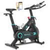 Exercise Bike, LET'S CAMP Brake Pad/Adjustable Magnetic Stationary Bike for Home,Indoor Cycling Bike with Low Noise,Heart Rate Handle and LCD Monitor,Cycle Bike with 350lbs...