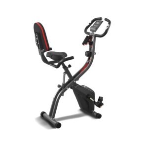 Exercise Bike Stationary Bike Folding Exercise Bike with 10 Level Adjustable Magentic Resistance Support Back Pad and Phone/Tablet Holder Arm Resistance Band Pulse Sensor LCD...