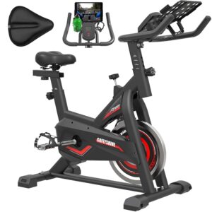 Exercise Bikes Stationary, Indoor Cycling Bike for Home Cardio Gym,Workout Bike with Saddle Cover, pad Mount & LCD Monitor,Silent Belt Drive